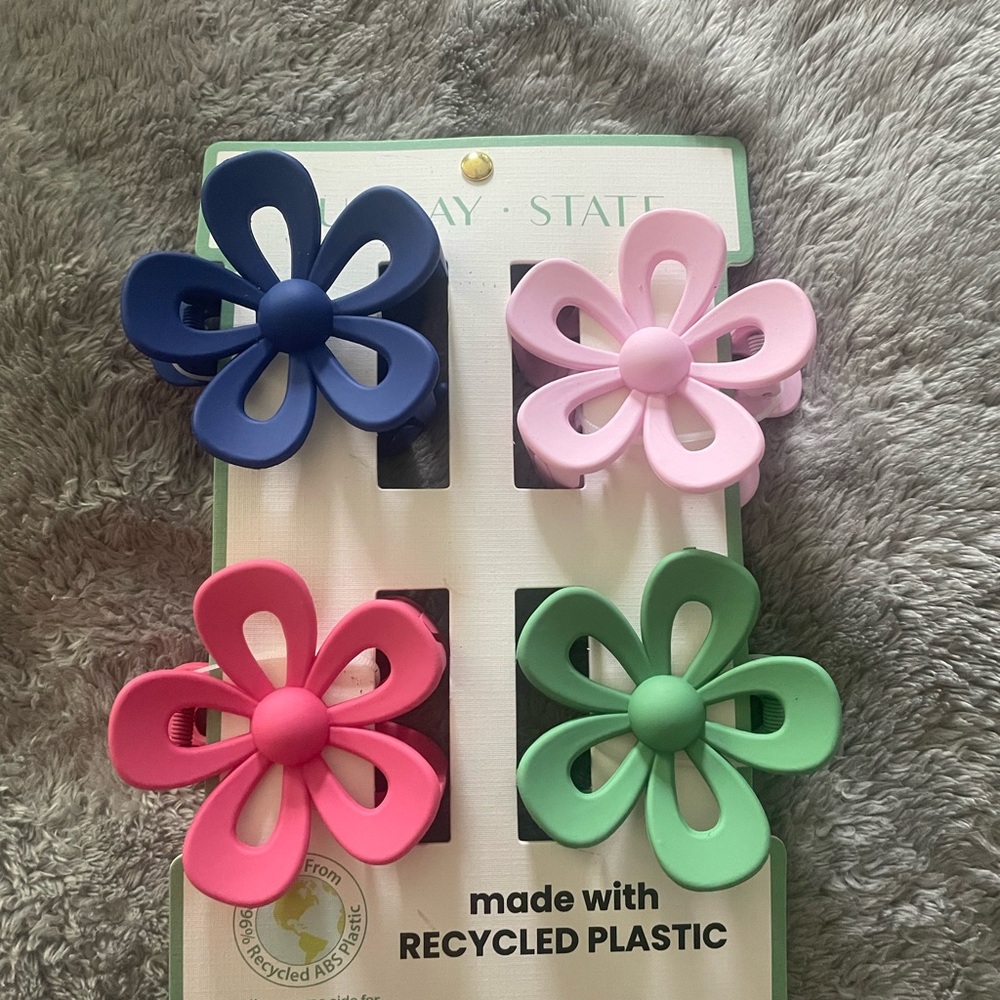 Colorful Flower Hair Clips Set